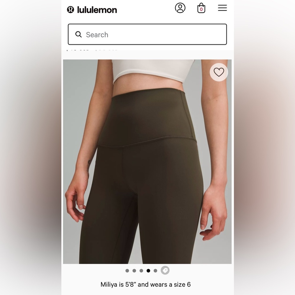 lululemon Align Super-High-Rise Pant 28” Dark Olive New